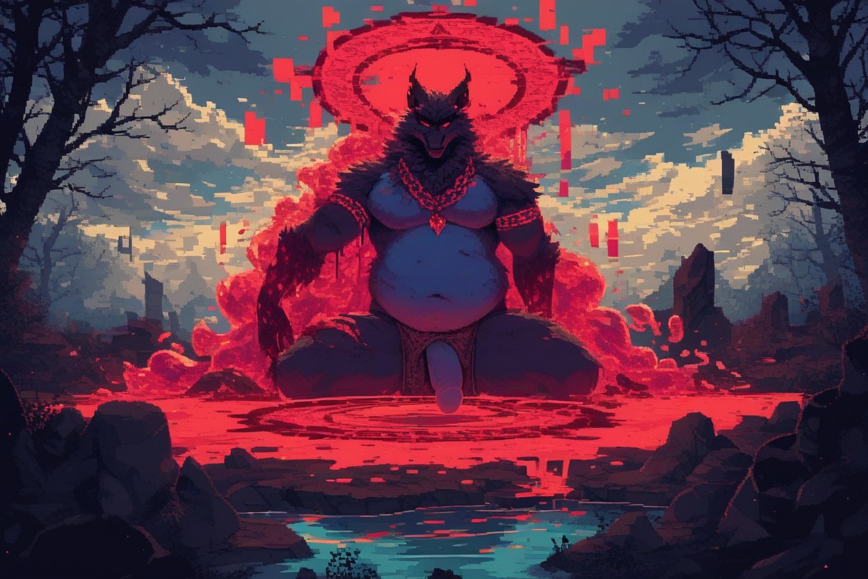18+, Big Dense Long Fluffy Tail, Wide Shoulders Furry AI Porn