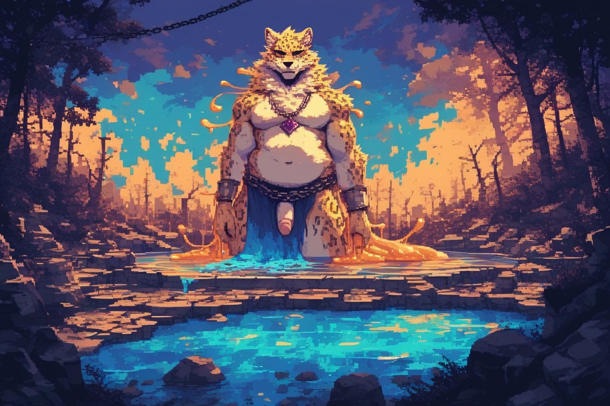 Magic Circle, Chubby Body, Corrupted Image Effect 퍼리 AI 포르노