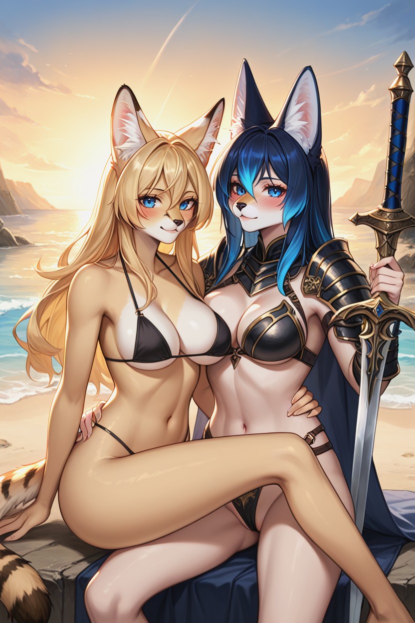 Long Hair, Soft Lighting, Dungeon Cave Background AI兽人黄片