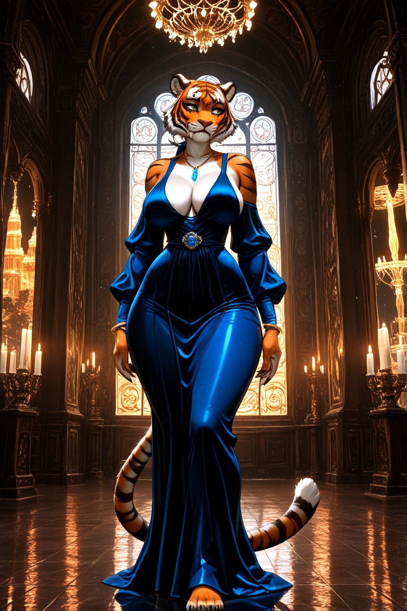Smartphone Wallpaper, Standart Tiger Face, Highly Detailed Fur AI獸人黃片