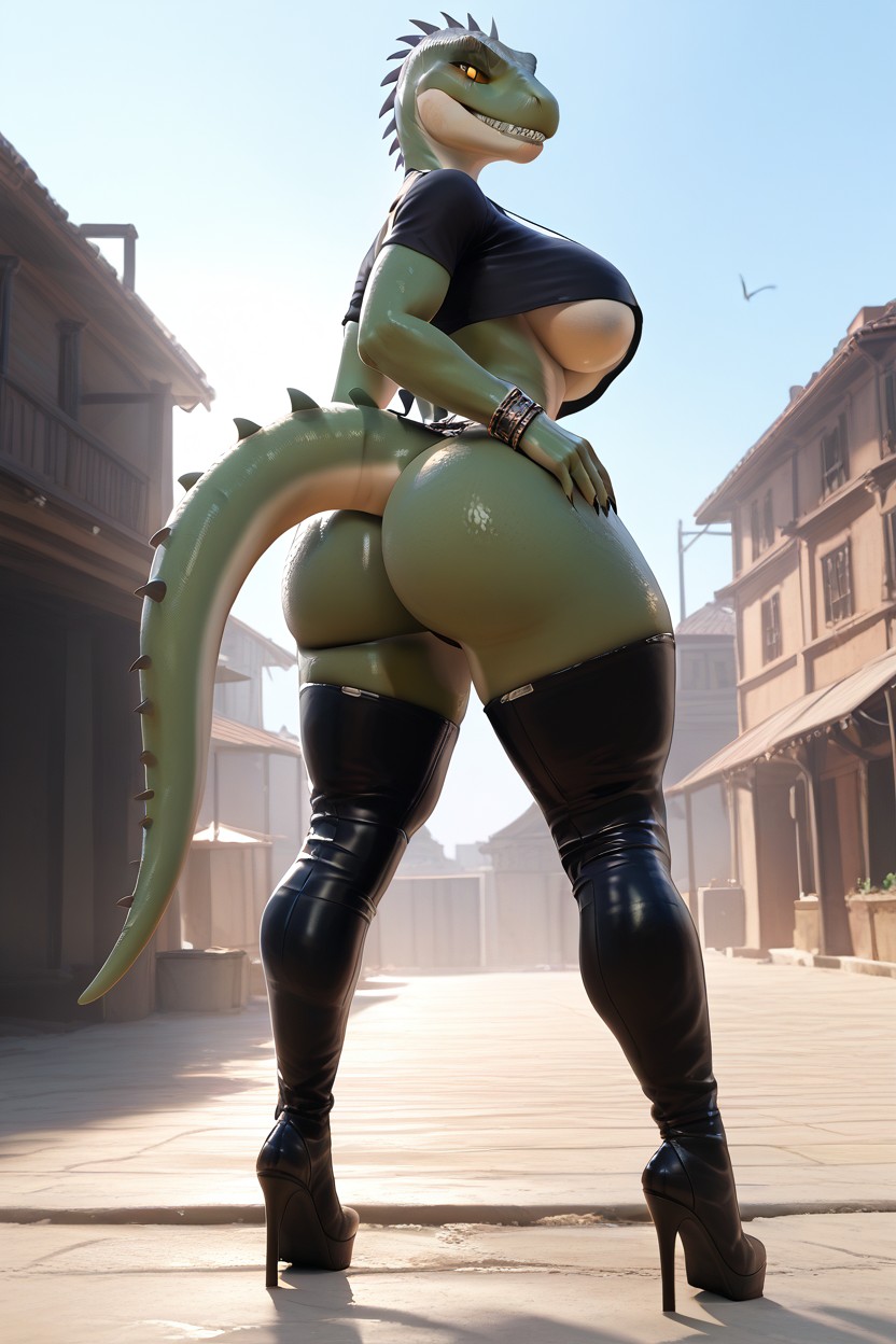 Gun, Dromaeosaurid, Looking Back At Viewer AI獸人黃片