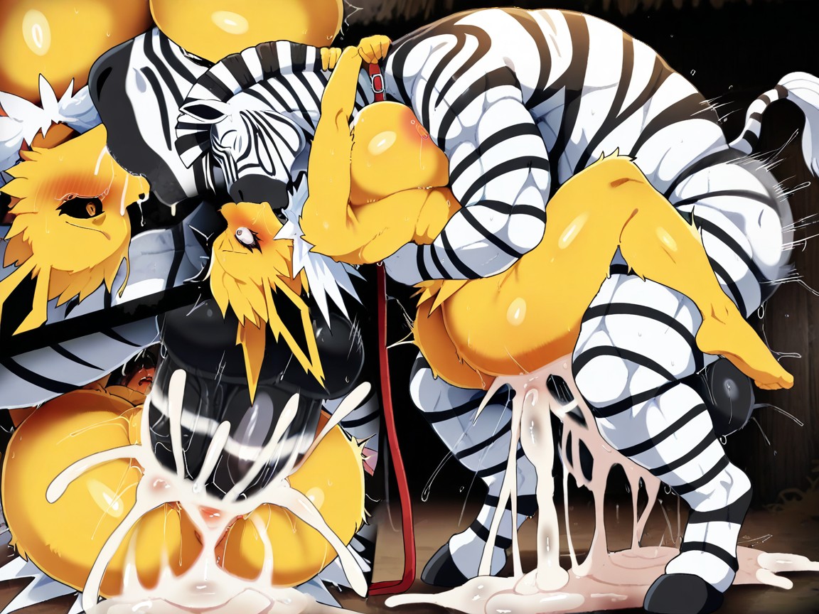 Female Jolteon Being Dominated By Zebra, 斑马, Deep Pentration AI兽人黄片