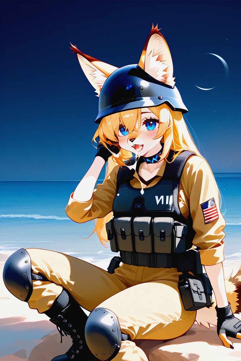 Tactical Vest, Tactical Gear, Combat Boots Porno IA Furry