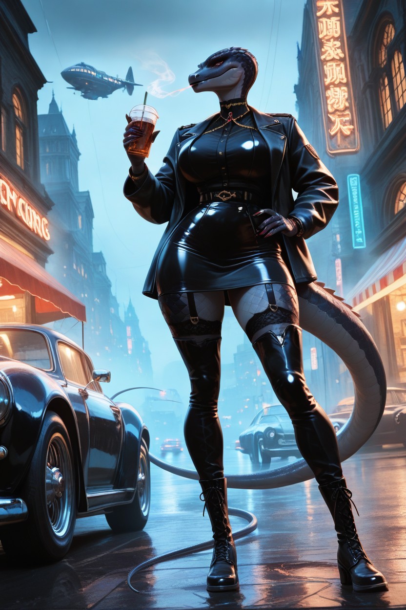 Cinematic Lighting, Highly Detailed Environment, Casual Street Food Stall Scene ファーリーAIポルノ