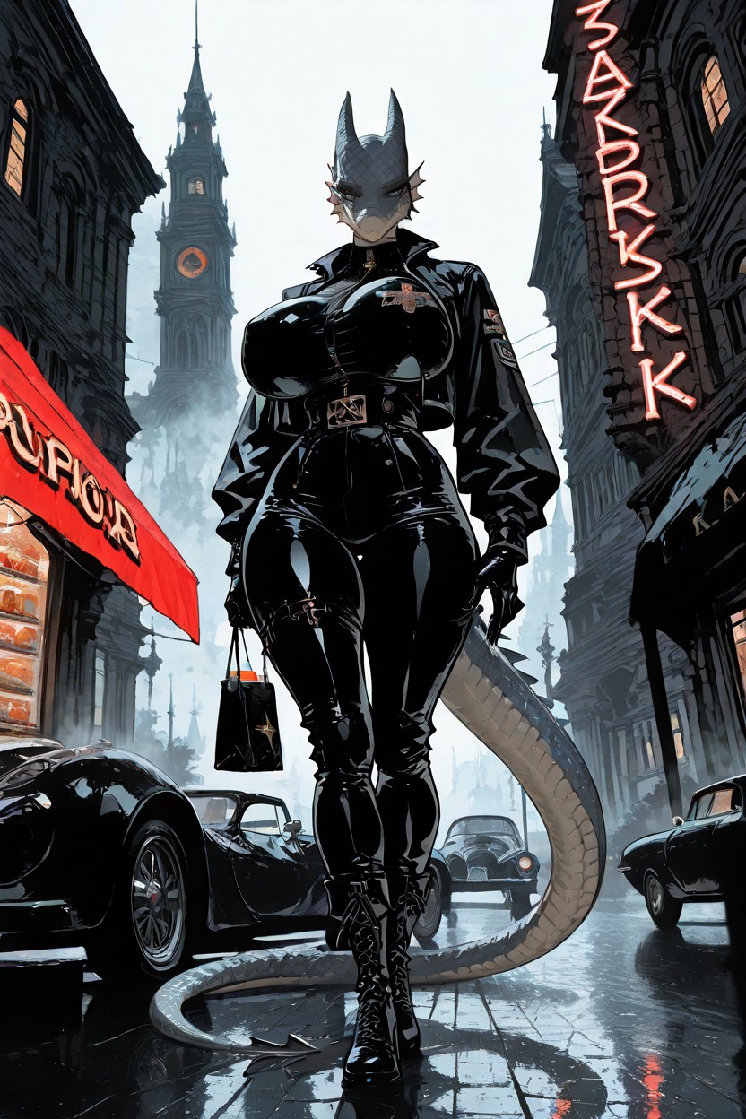 Highly Detailed Environment, S America Meets Edinburgh Gothic Architecture Meets Far Future Sci-fi, Natural Pose Furry AI Porn