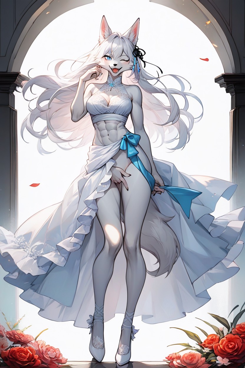 運動型, White Fox Ears, 白色 AI獸人黃片