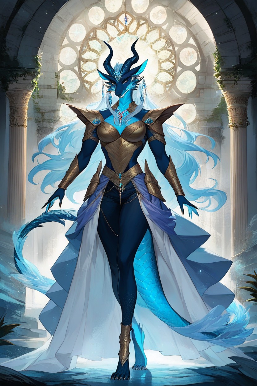 Midnight Blue, Crystal Caverns, Glowing Runes ファーリーAIポルノ