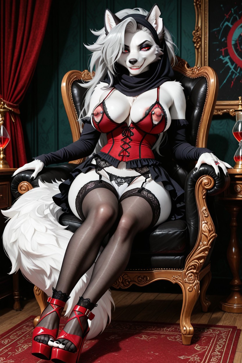Ulta Higth Heels, Nippels Piercing Ring, Fur All Over On Body AI獸人黃片