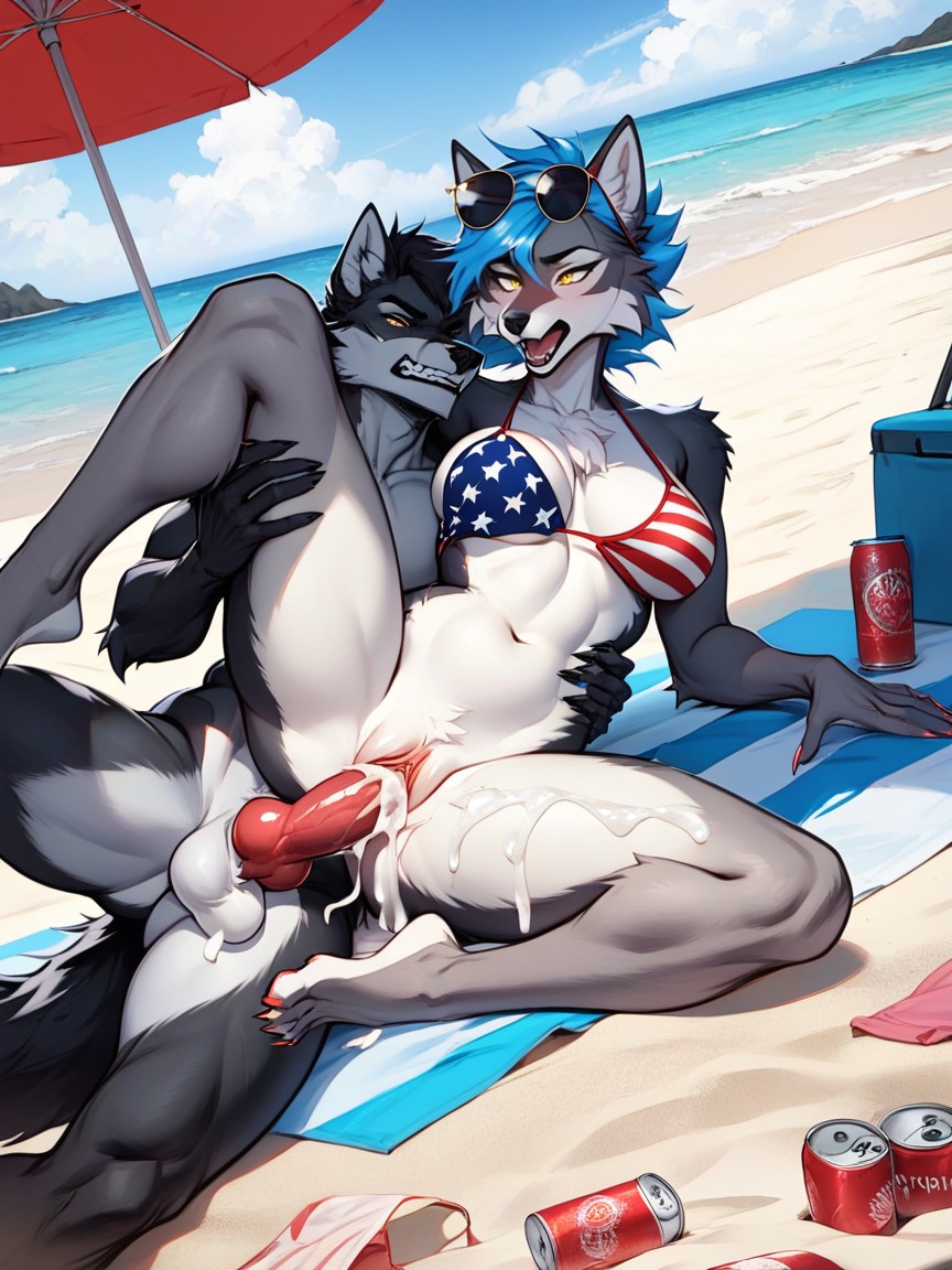 Moaning, Female Grey Wolf, Breeding ファーリーAIポルノ
