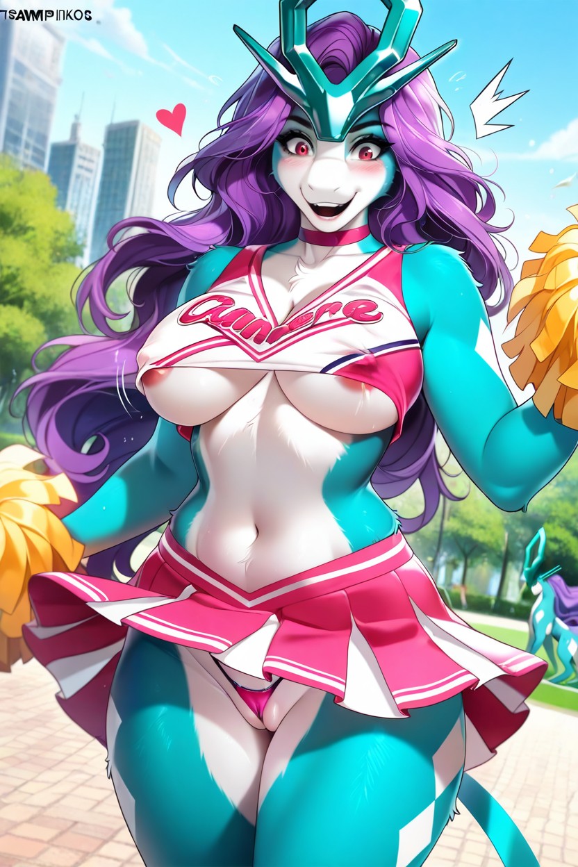 Standing, Front View, Suicune Фурри AI порно