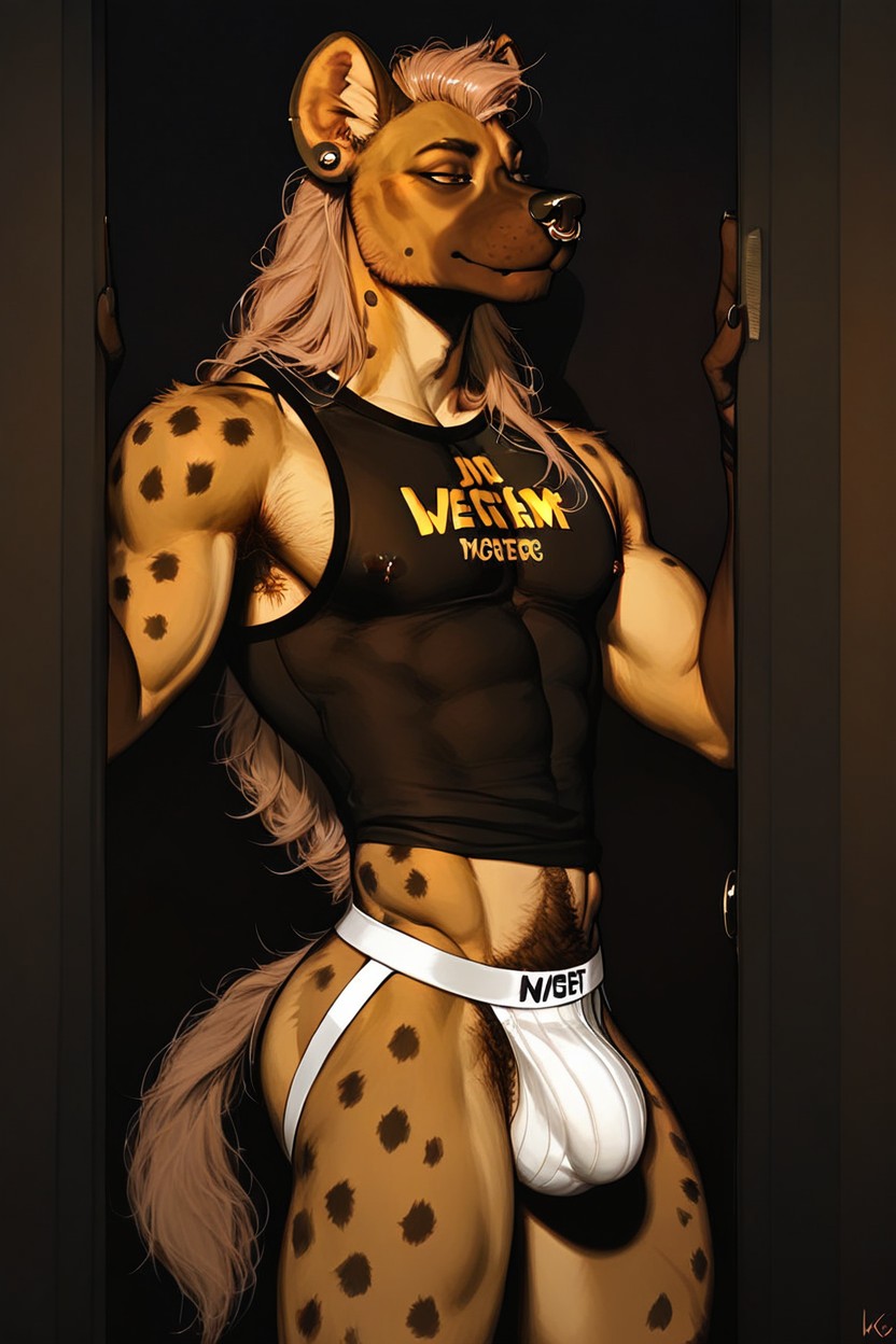 Jockstrap, Sideview, Light Brown Hair 퍼리 AI 포르노