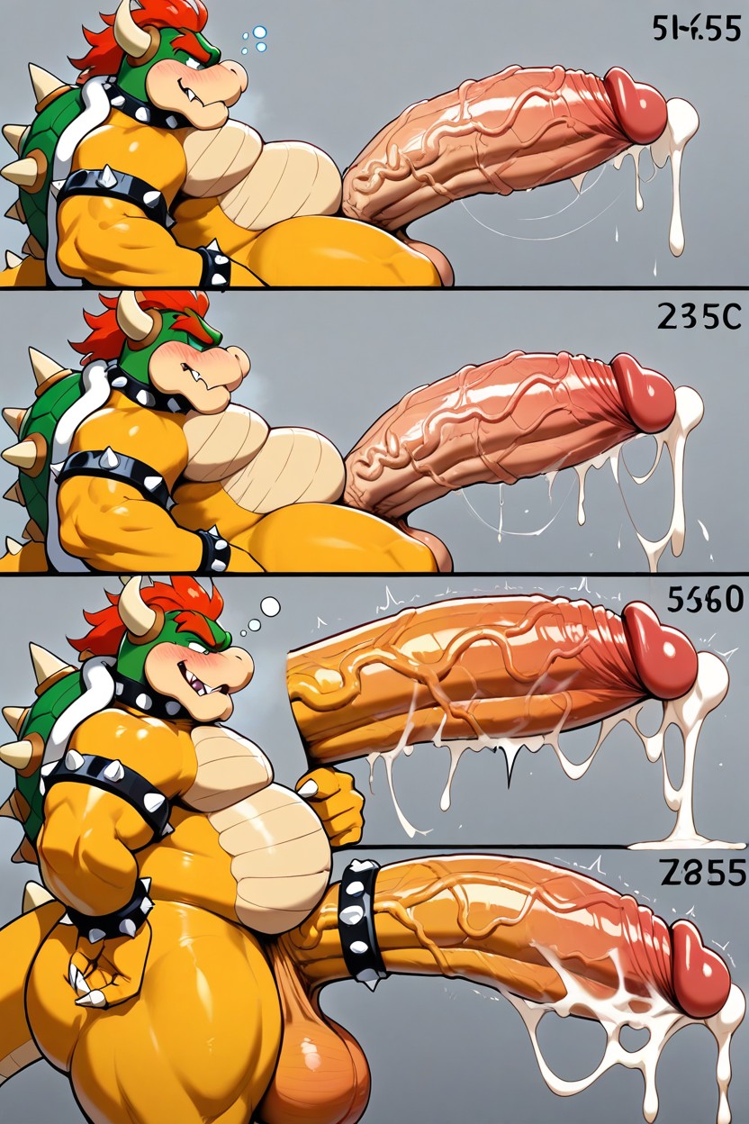 Big Penis, Bowser Showing Off His Dick, Extremely Thick Legs Furry IA