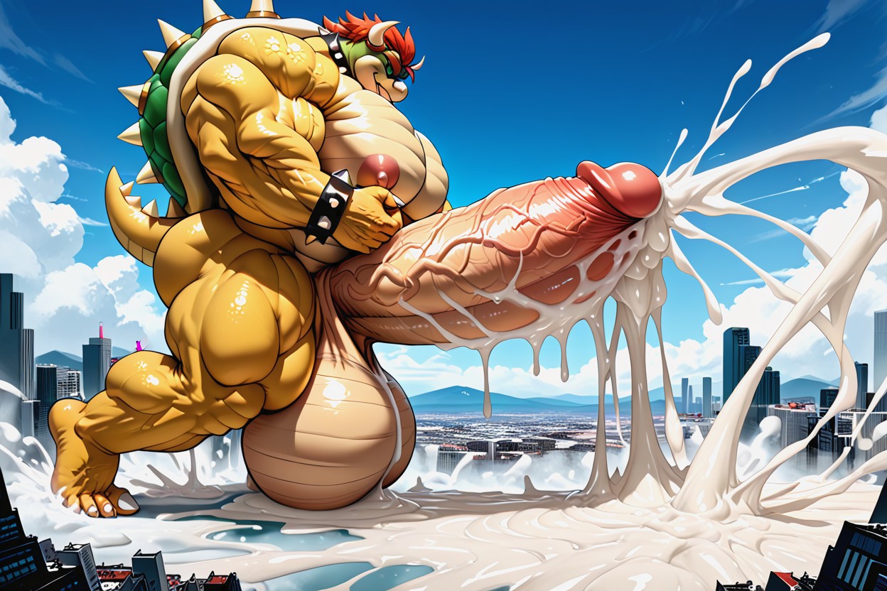 Excessive Cum Everywhere, Massive Cum Flood, Oversized Hyper Gigantic Balls Furry AI Porn