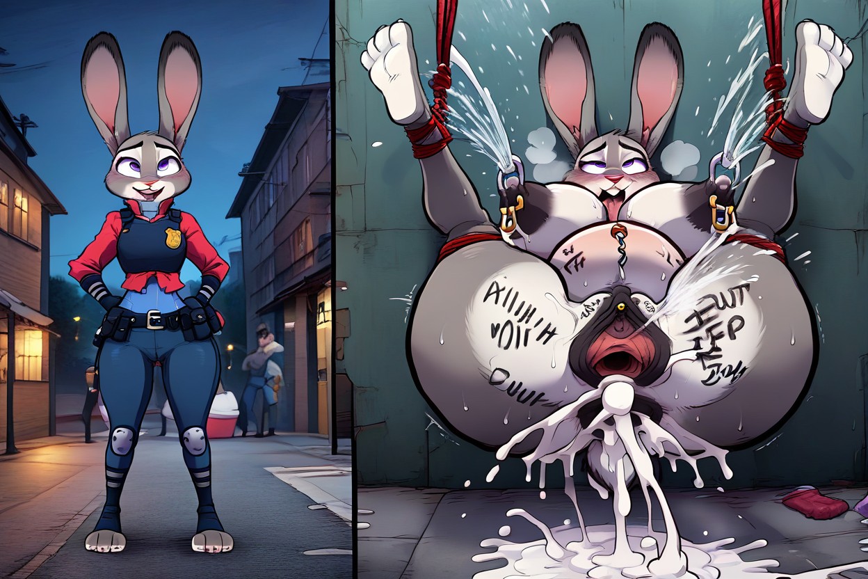 Slum, Before & After Sex View, Hyper Orgasm Furry AI Porn