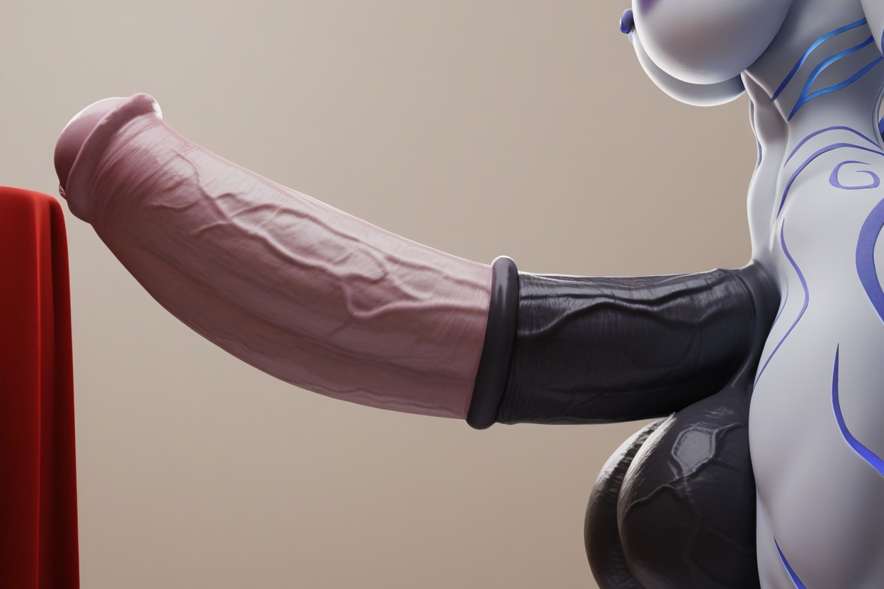 Medium Ass, Absurdly Long Hyper Horsecock, Side View Furry AI Porn