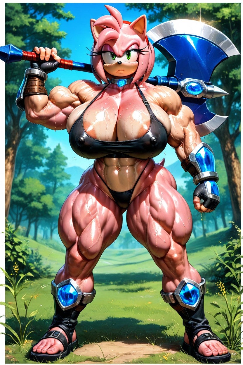 Battle Axe, Voluptuous Athletic Body, Muscular Arma Furry AI Porn