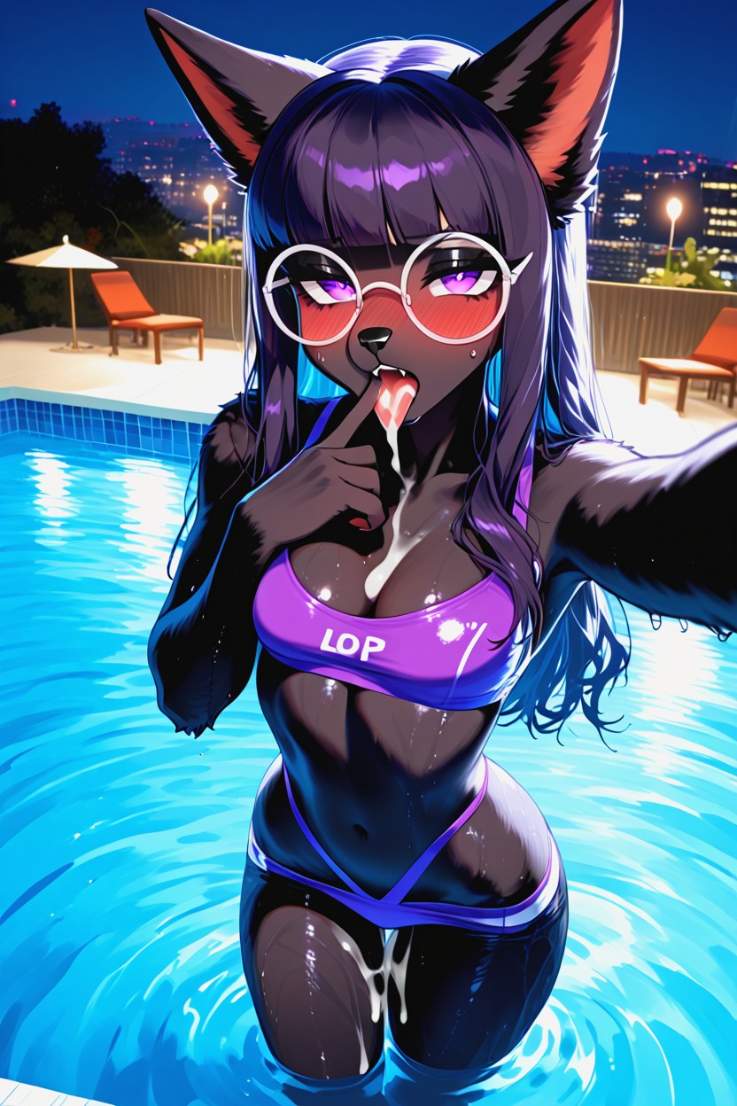 Selfie, Anthro, Full Wet Pornografia peluda com IA