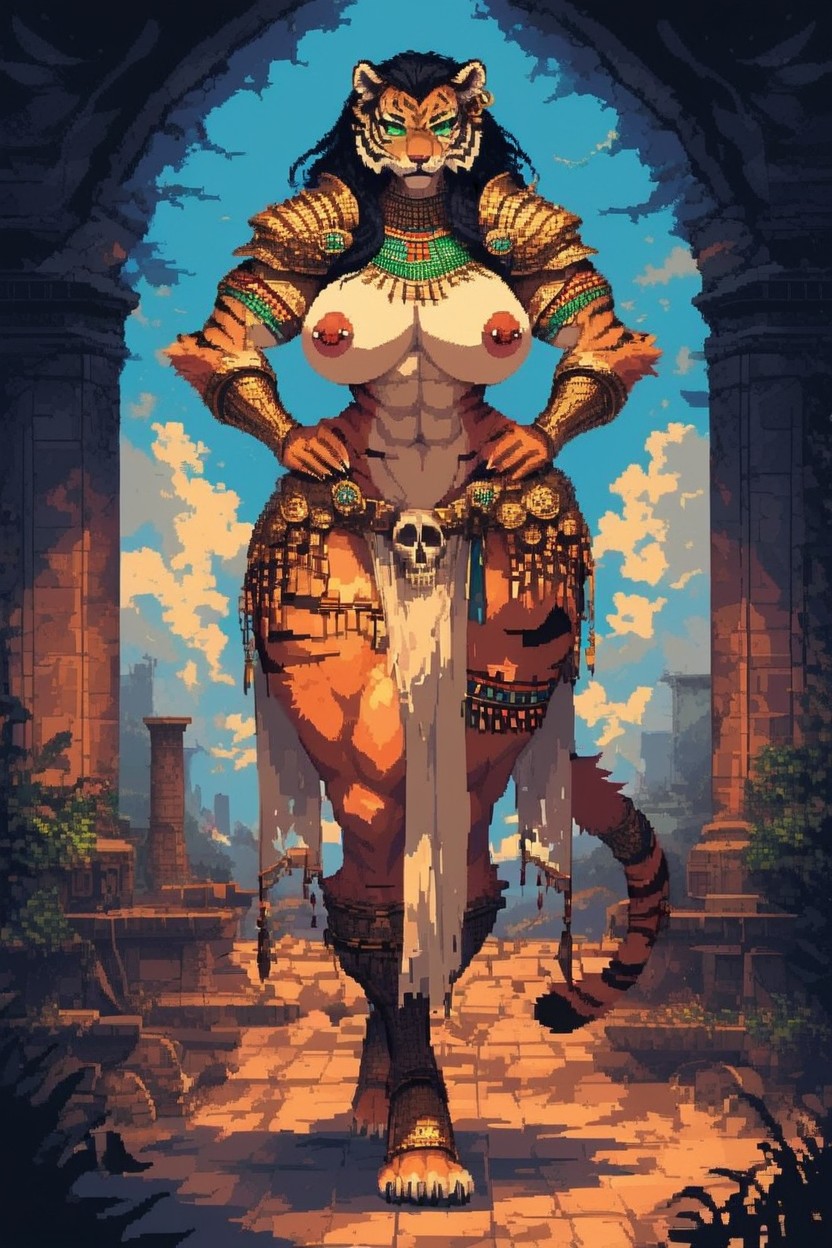 Old On All Body, Exotic Tribal Piercing, Cybernetic Left Eyes AI獸人黃片