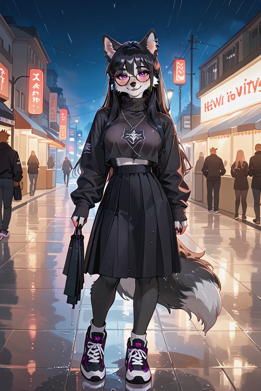Slightly Tilted Head, Noche Perfecta, Delgada Furry IA