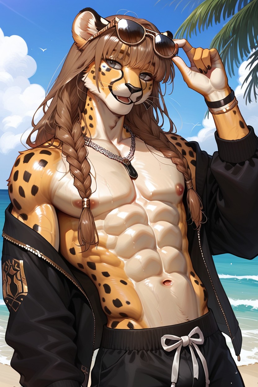 Beach, Long Length, 25+ Furry AI Porn