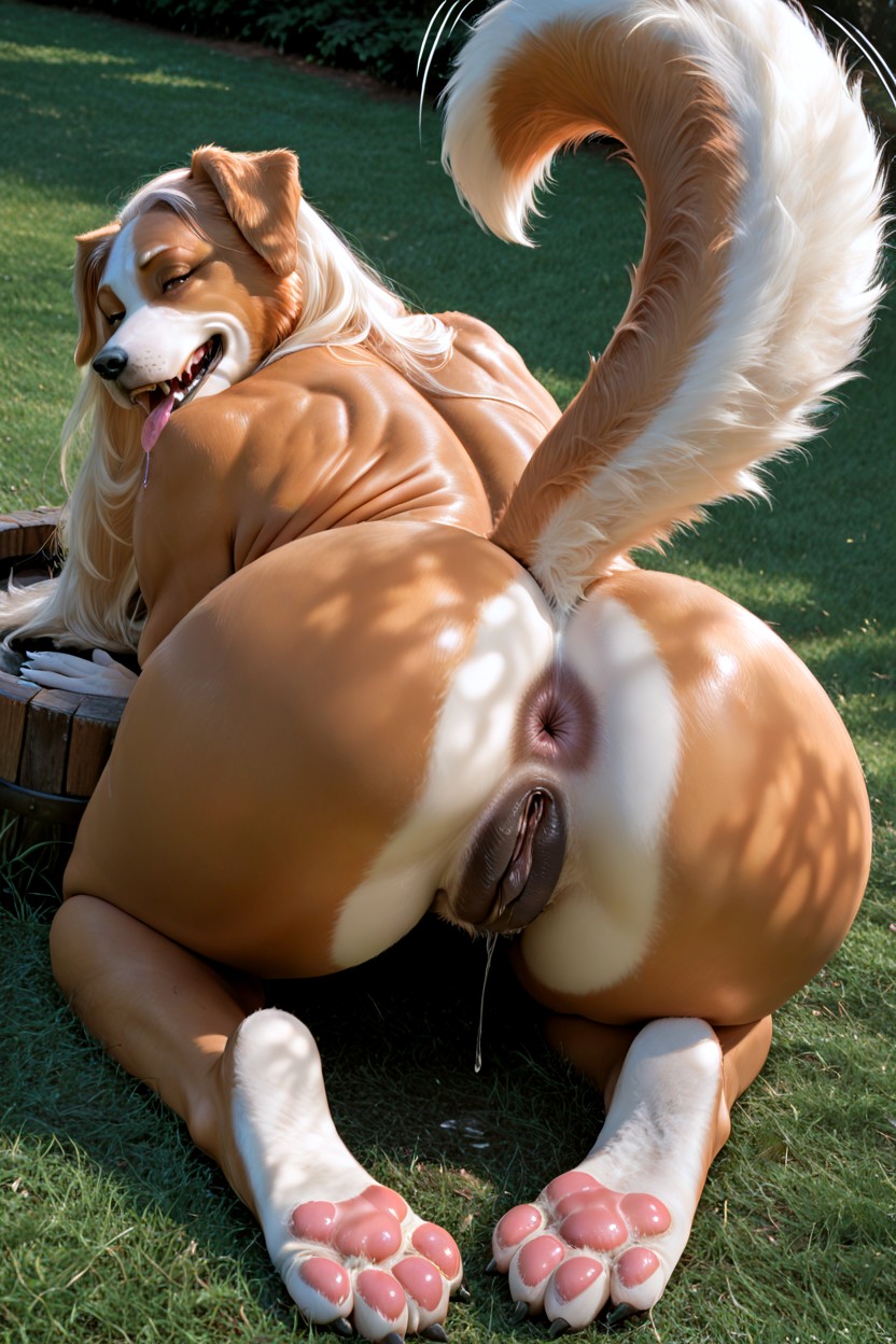 狗, Rear, Tongue Out Panting AI兽人黄片