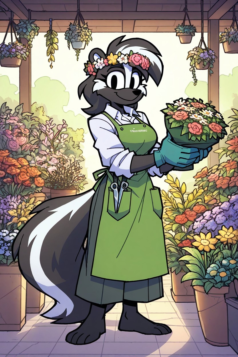 Adult Character, Florist, Flower Shop Worker AI獸人黃片