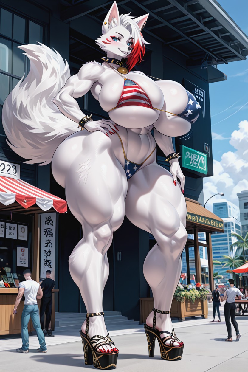 Waist, Macro, White Fox Pornografia peluda com IA
