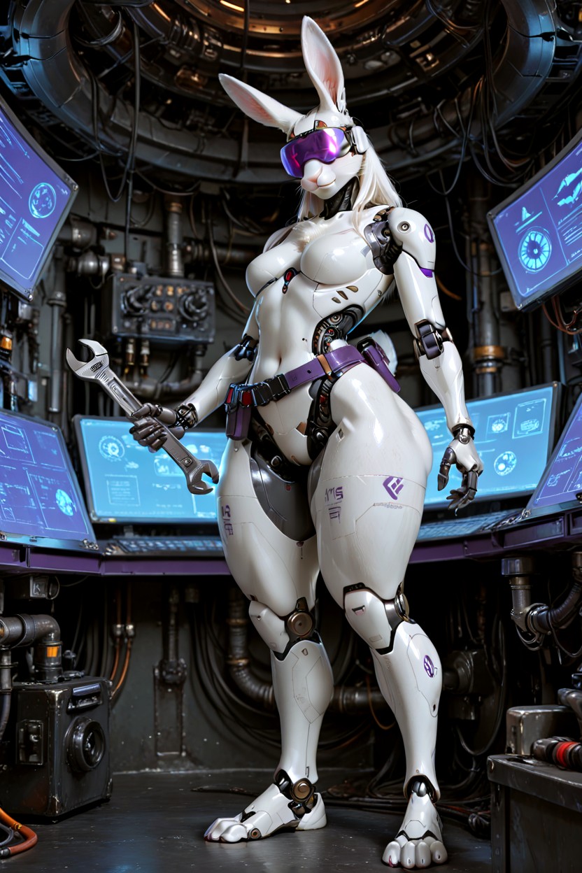 White Synth Body, 18+, Pechos Pequeños Furry IA