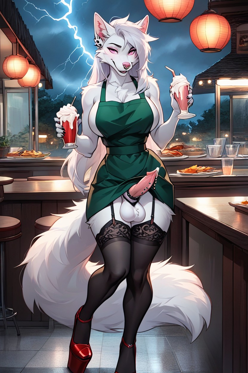 Tigth Waist, Knotted Penis, Ice Cream Furry AI Porn