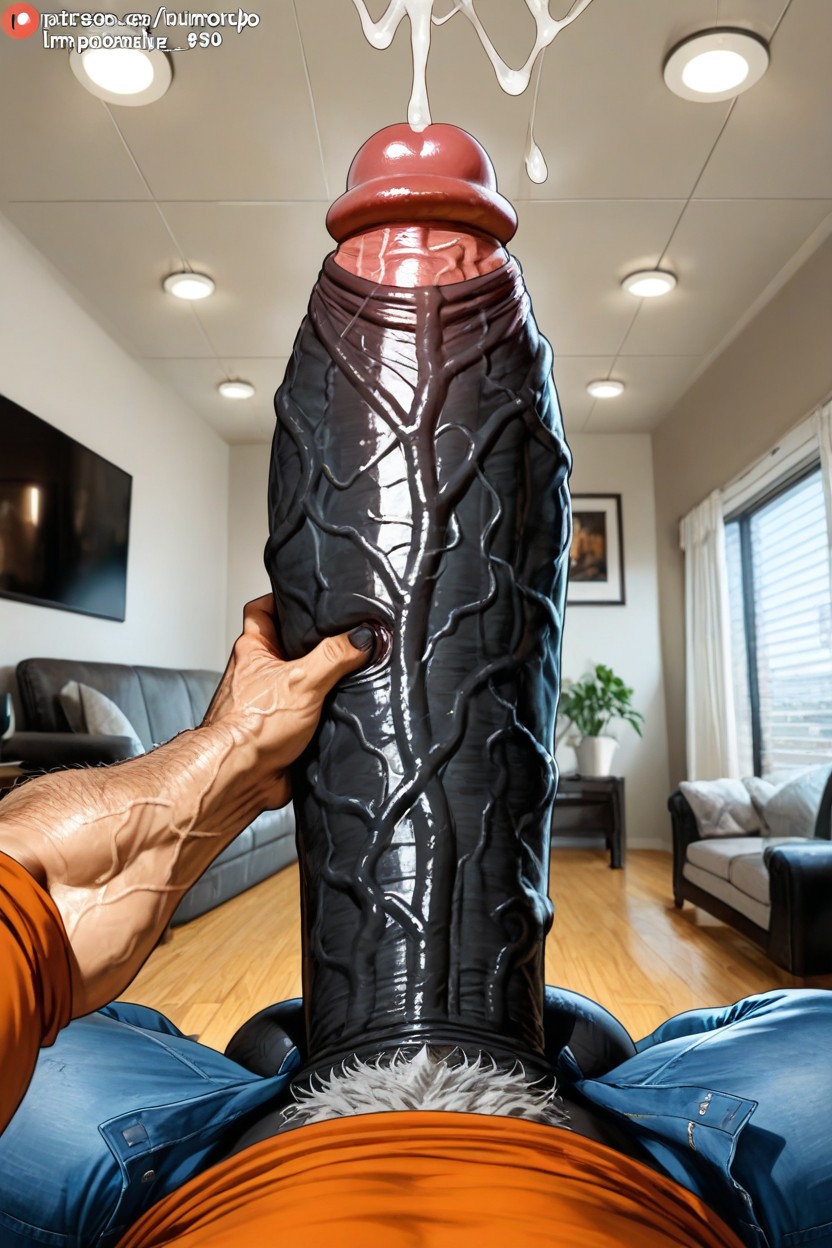 Black Penis, Impossibly Large Macro Penis, Hyper Thick Macro Penis Furry AI Porn