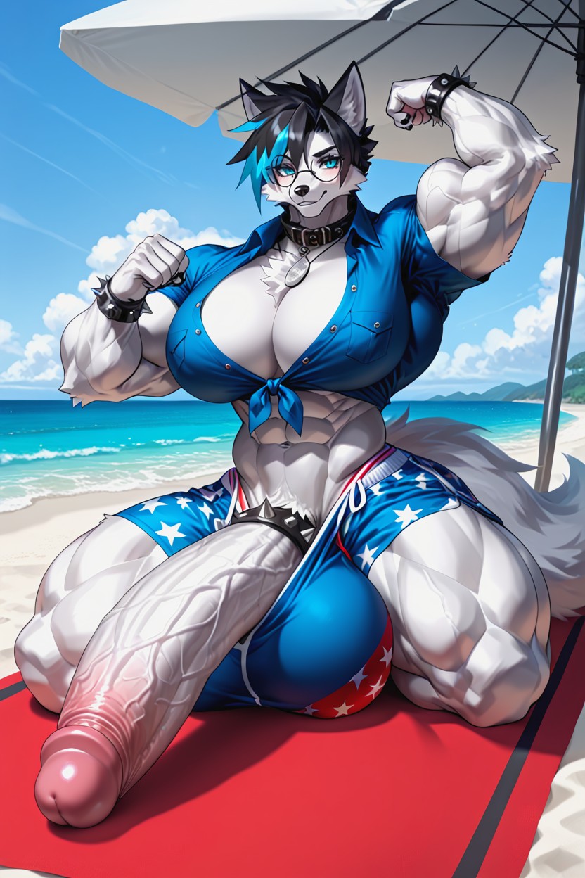 Peaked Pecs, Hyper Enourmous Colossal Long Cock Dragging On Floor, Enourmous Hyper Oversized Colossal Long Cock Furry AI Porn