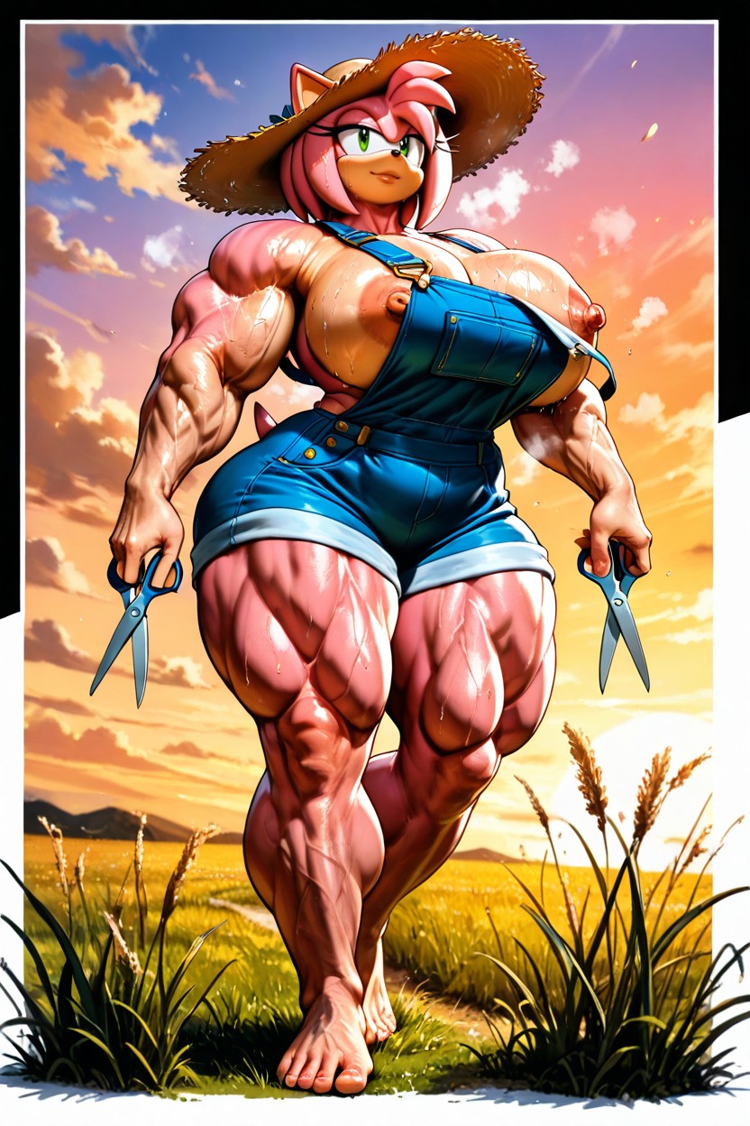 Massive Muscles, Massive Muscles, Tall Grass Field At Warm Golden Sunset AI兽人黄片