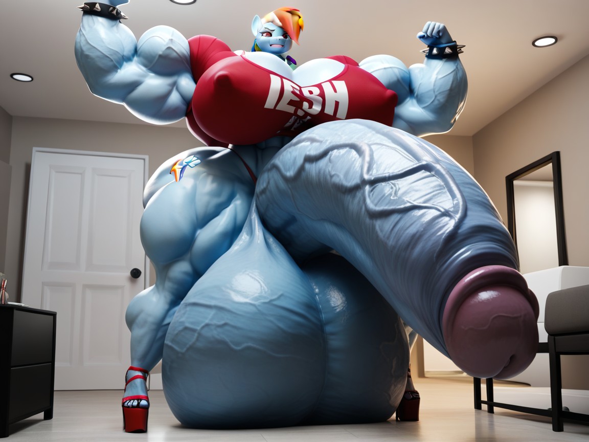 Waist, Most Exaggerated Gigantic Oversized Penis, Thick Thighs Porno IA Furry
