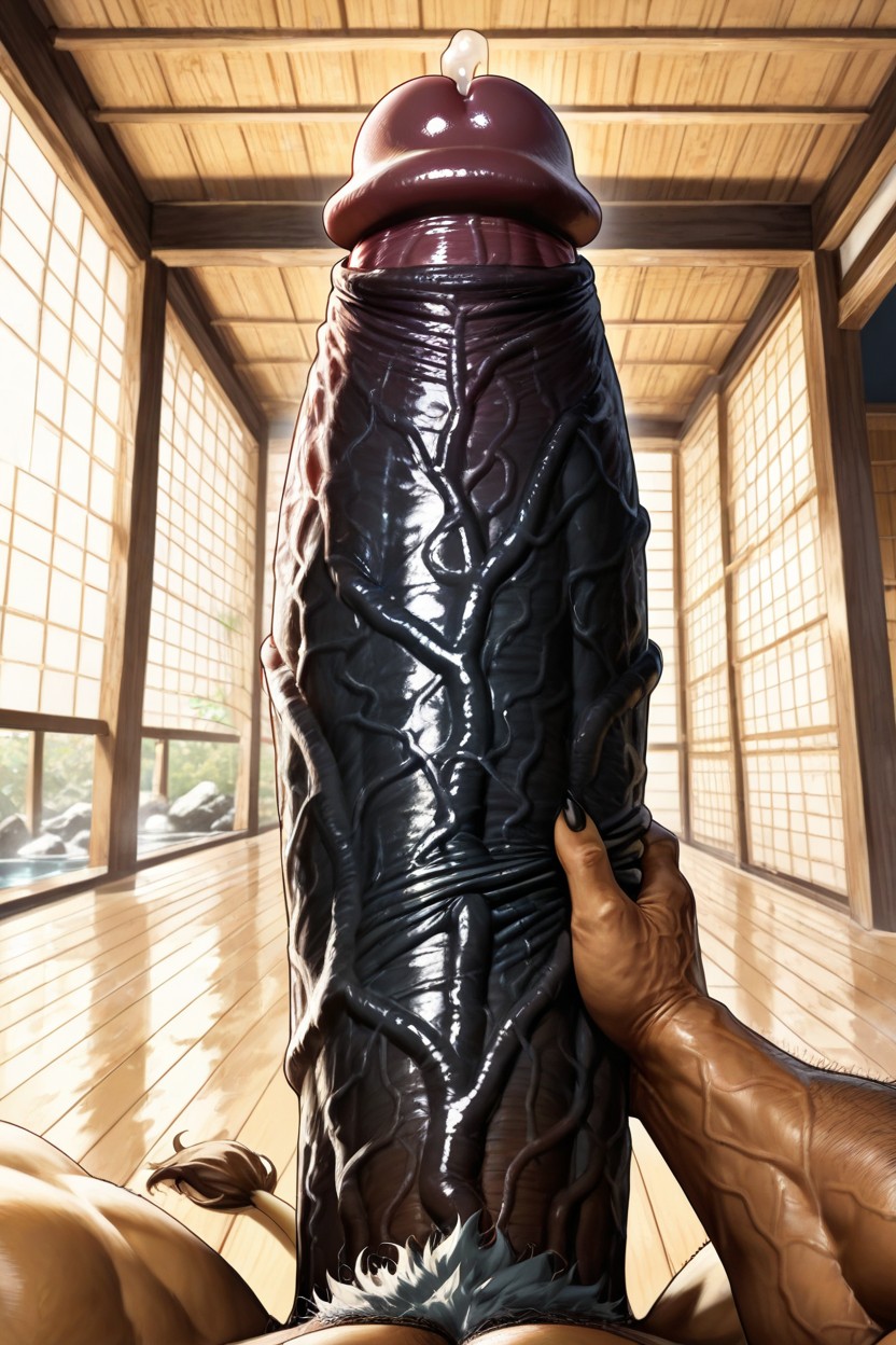 Musclegut, Manly, Gigantic Oversized Macro Penis Pornografia peluda com IA