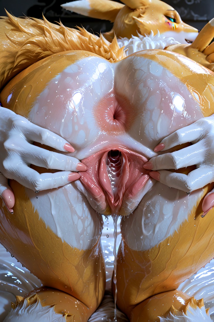 Heavy Blushing, Dripping Pussy Juice, Explicit AI獸人黃片
