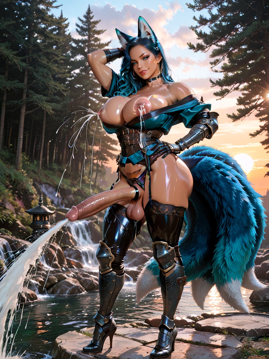 Ojos Azules, Symmetrical Breastsf, Culo Masivo Furry IA