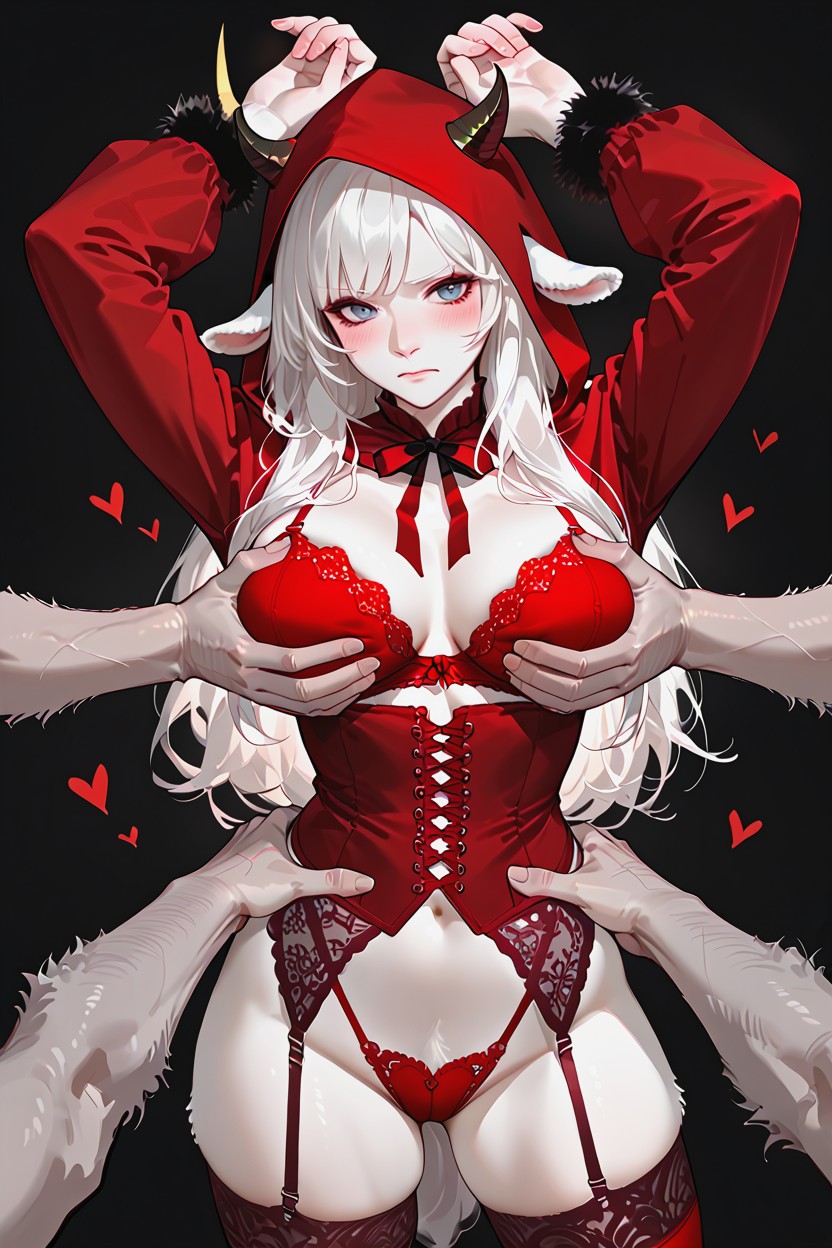 Red Bra, Perfect Big Ass, Hearts Furry AI Porn