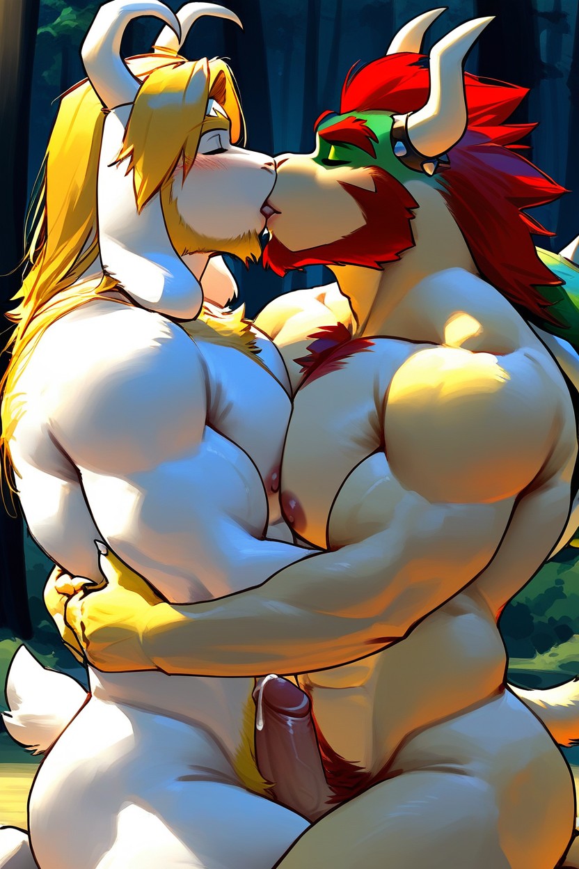 No Clothes, Naked, Kissing ファーリーAIポルノ