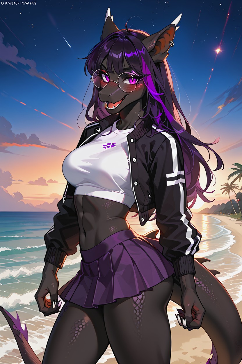 Dragon From Minecraft, Beautiful Face, Ender Dragonon Porno IA Furry