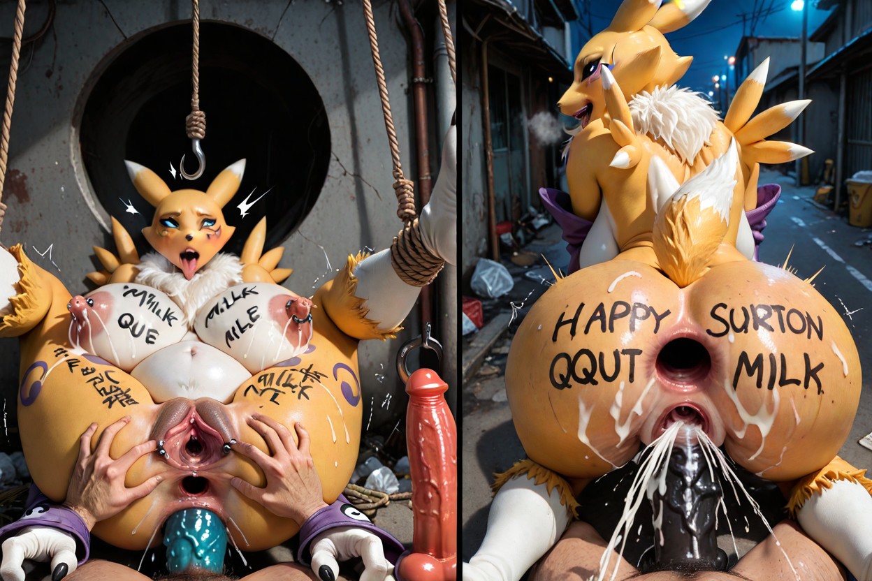 High Pussy Detailed, Aggressive Moaning, Renamon From Digimon Furry AI Porn