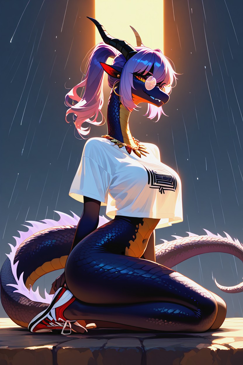 Draconic Feet, Digital Painting, Oversized Sleeves Furry AI Porn