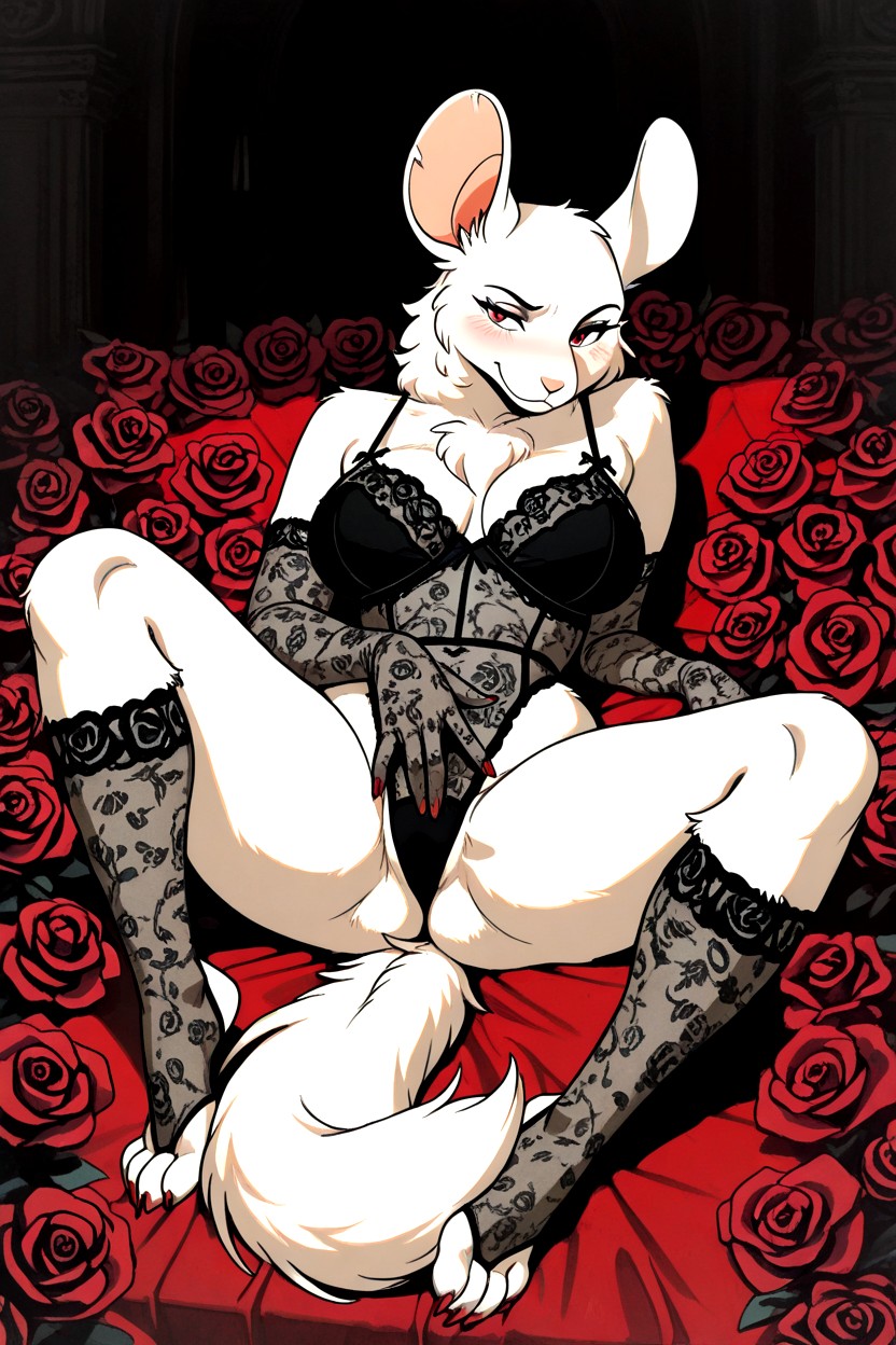 Elegant Composition, Solo Character, Long Lace Gloves AI兽人黄片