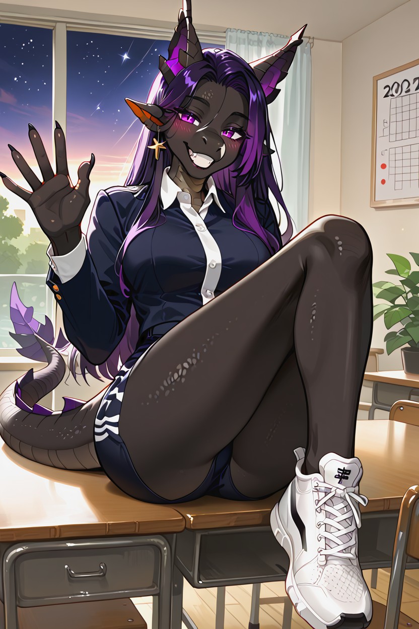 Long Hair, Dragon From Minecraft, Raised Eyebrows Porno IA Furry