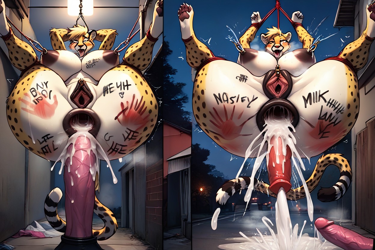 Fluid Squirting Breast Milk Out Of Nipples, Dark Anus, Ahegao Face Porno IA Furry