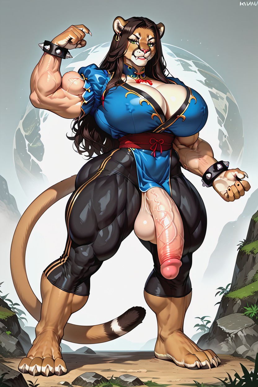 Dominant, Tight Clothes, Huge Arm Muscles Furry AI Porn