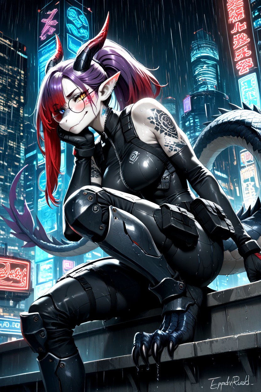 Long Muscular Tail, Layered Scales, Long Arms Фурри AI порно