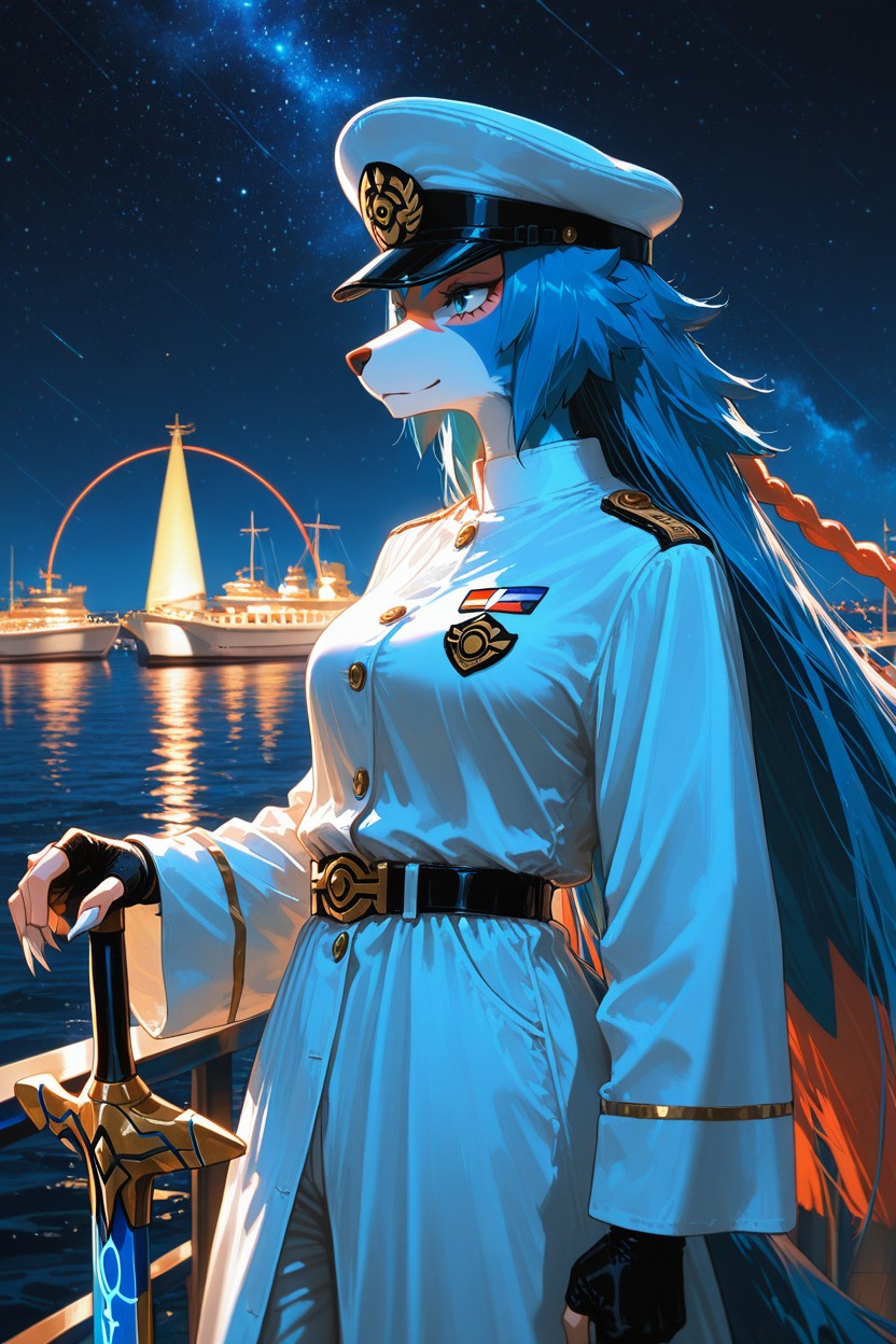Perfekte Nacht, Belts, Fingerless Gloves Furry KI Porno