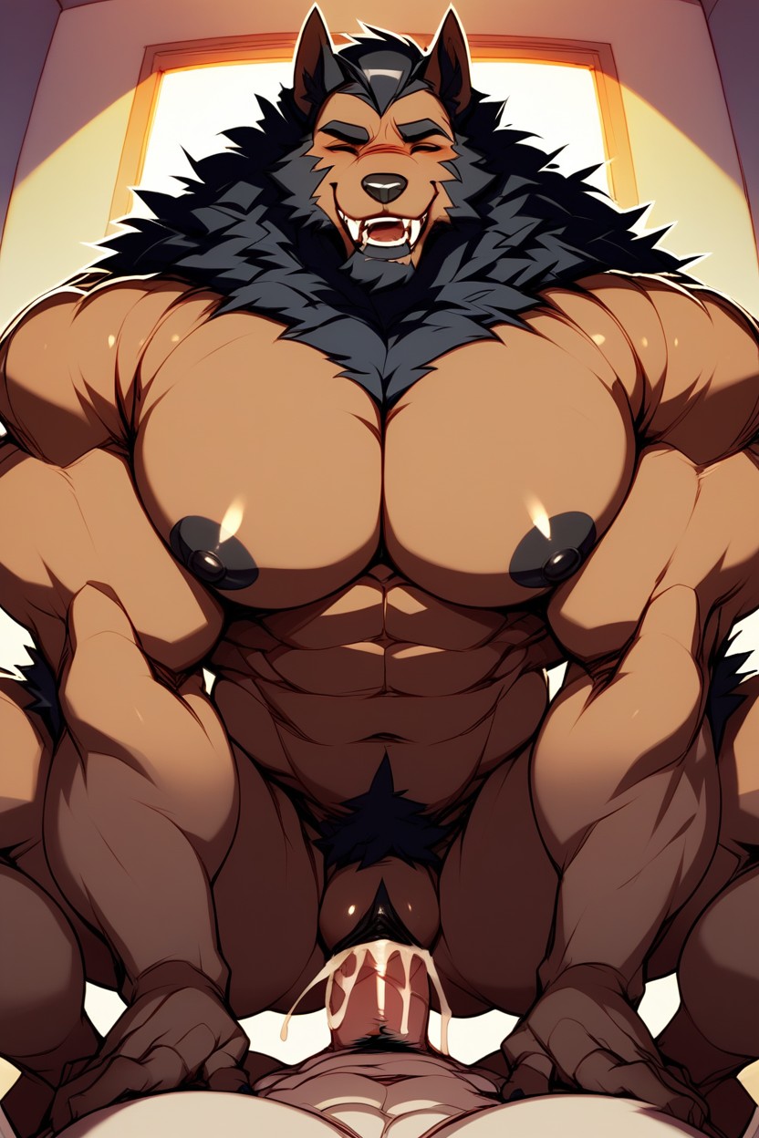Squatting, Gay Vaginal Sex, Massive Biceps Furry AI Porn