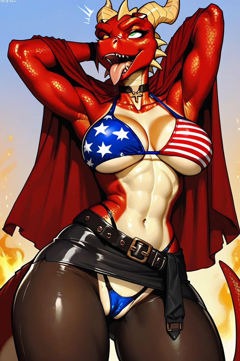 Long Eyelashes, Full Body, Fire Works In Background Furry AI Porn