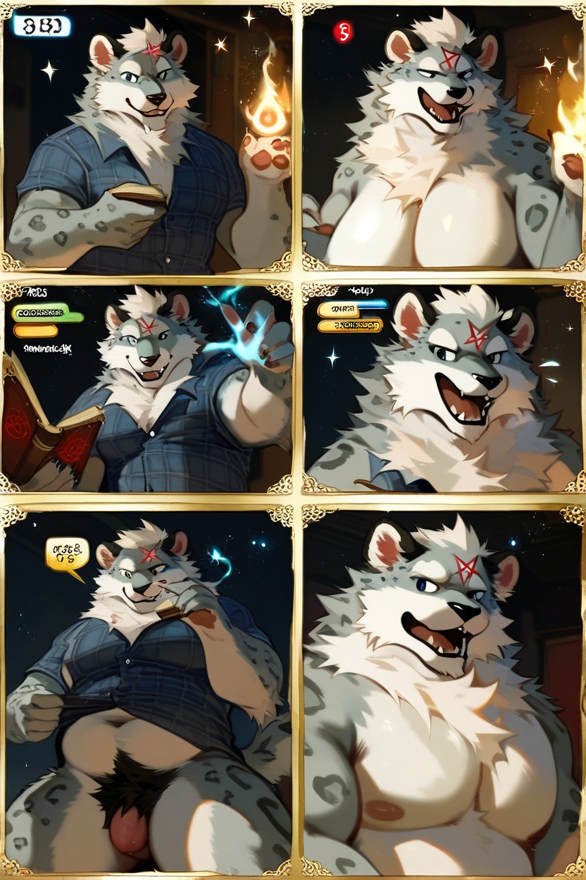 Big Fluffy Tail, Visible Pubes, Game Status Menu Furry AI Porn